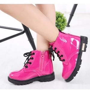 New Pink pat leather boots for girls